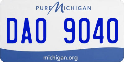 MI license plate DAO9040