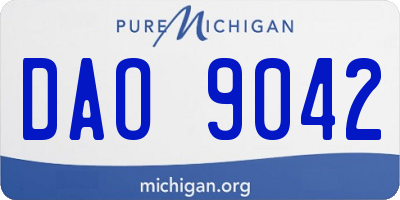 MI license plate DAO9042