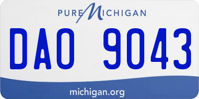 MI license plate DAO9043