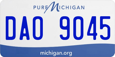 MI license plate DAO9045