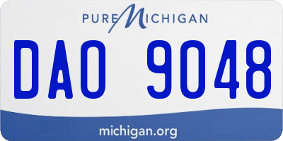 MI license plate DAO9048