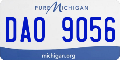 MI license plate DAO9056