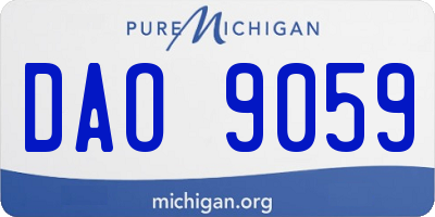 MI license plate DAO9059