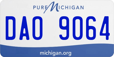 MI license plate DAO9064