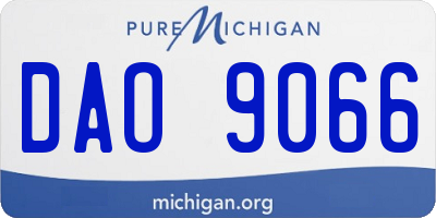 MI license plate DAO9066