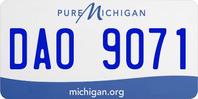 MI license plate DAO9071