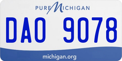 MI license plate DAO9078