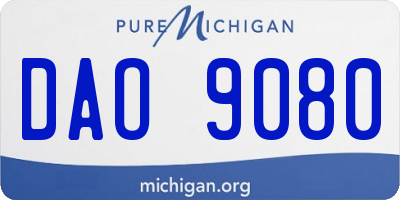 MI license plate DAO9080