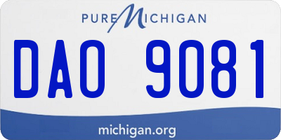 MI license plate DAO9081