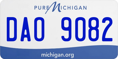 MI license plate DAO9082