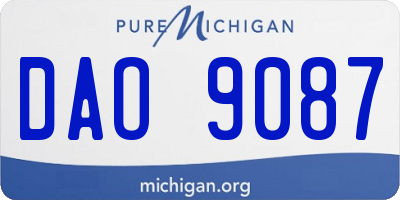 MI license plate DAO9087