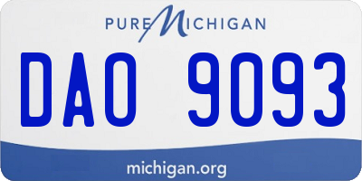 MI license plate DAO9093