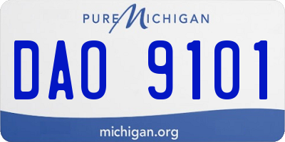 MI license plate DAO9101