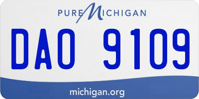 MI license plate DAO9109