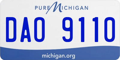 MI license plate DAO9110