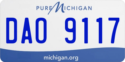 MI license plate DAO9117