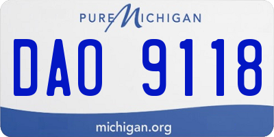 MI license plate DAO9118