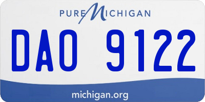 MI license plate DAO9122