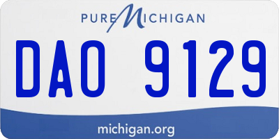 MI license plate DAO9129