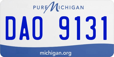 MI license plate DAO9131