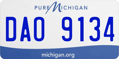 MI license plate DAO9134