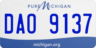 MI license plate DAO9137