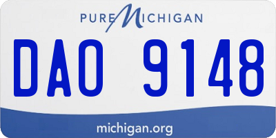 MI license plate DAO9148