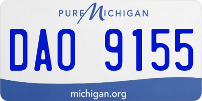 MI license plate DAO9155