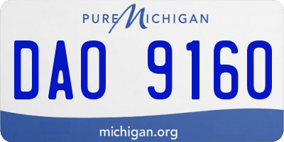 MI license plate DAO9160