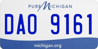MI license plate DAO9161