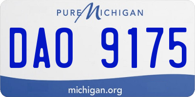 MI license plate DAO9175