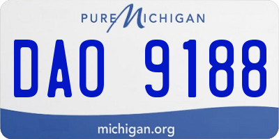 MI license plate DAO9188