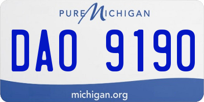 MI license plate DAO9190