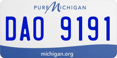 MI license plate DAO9191