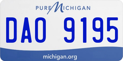 MI license plate DAO9195