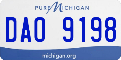 MI license plate DAO9198