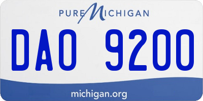 MI license plate DAO9200