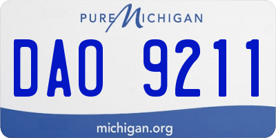 MI license plate DAO9211