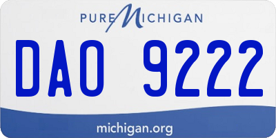 MI license plate DAO9222