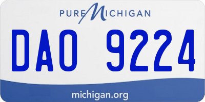 MI license plate DAO9224