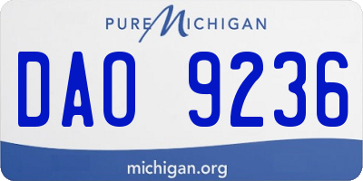 MI license plate DAO9236