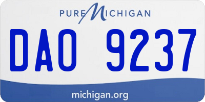 MI license plate DAO9237