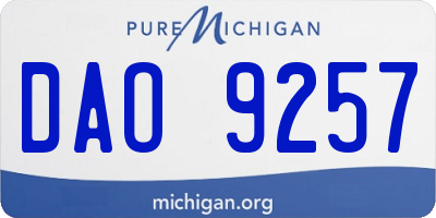 MI license plate DAO9257