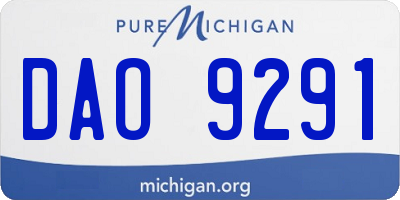 MI license plate DAO9291