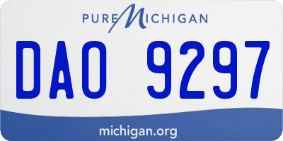 MI license plate DAO9297