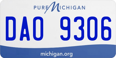 MI license plate DAO9306