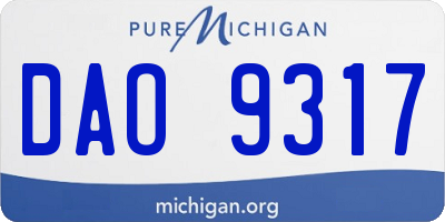 MI license plate DAO9317
