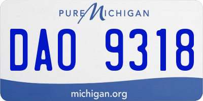 MI license plate DAO9318