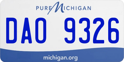 MI license plate DAO9326