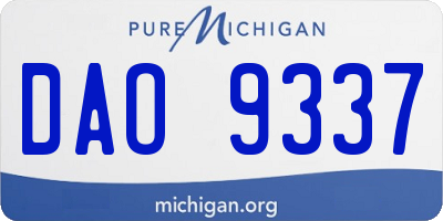 MI license plate DAO9337